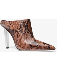 MICHAEL Michael Kors - Mk Escarpin Mule Halle En Cuir Effet Serpent En Relief - Lyst