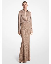Michael Kors - Large Floral Lace Long Fishtail Skirt - Lyst