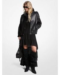 MICHAEL Michael Kors - Oversized Leather Blouson Jacket - Lyst