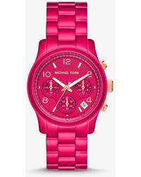 Michael Kors - Limited-edition Runway Pink-tone Watch - Lyst