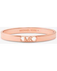 Michael Kors - Bracelet rigide en laiton plaqué en métal précieux avec logo Empire - Lyst