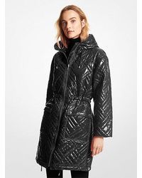 Michael Kors - Quilted Ciré Nylon Puffer Coat - Lyst