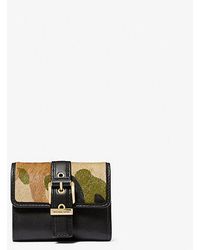 Michael Kors - Colby Small Camouflage Print Calf Hair Tri-fold Wallet - Lyst
