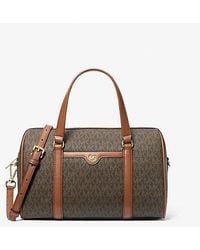 Michael Kors - Jet Set Travel Medium Signature Logo Duffel Crossbody Bag - Lyst