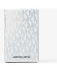 Michael Kors - Mktarjetero Plegable Hudson Metalizado Con Logotipo - Lyst