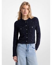 MICHAEL Michael Kors - Mk Sequined Metallic Stretch Knit Jacket - Lyst
