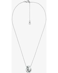 Michael Kors - Logo And Cubic Zirconia Necklace - Lyst