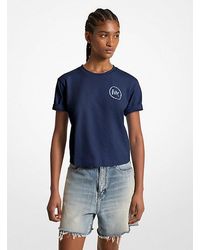 Michael Kors - Embellished Logo Organic Cotton T-shirt - Lyst