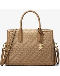 MICHAEL Michael Kors - Mkbolso Satchel Laila Mediano Metalizado Con Logotipo - Lyst