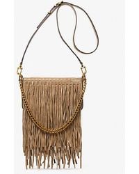 MICHAEL Michael Kors - Bryant Small Fringed Suede Convertible Pochette - Lyst