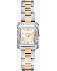 Michael Kors - Petite Emery Pavé Two-Tone Watch - Lyst