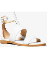 MICHAEL Michael Kors Amos Leather Gladiator Sandals in Black - Lyst