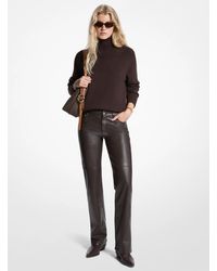 MICHAEL Michael Kors - Mk Straight-Leg Leather Trousers - Lyst