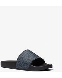 Michael Kors - Dawson Signature Logo Slide Sandal - Lyst