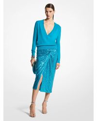Michael Kors - Sequin Twisted Midi Pareo Skirt - Lyst