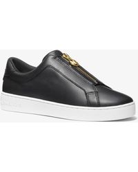 Michael Kors - Mk Keaton Leather Zip-Up Trainers - Lyst