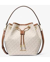 Michael Kors - Avery Medium Signature Logo Bucket Messenger Bag - Lyst