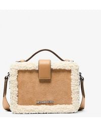 Michael Kors - Cooper Suede And Sherpa Crossbody Bag - Lyst
