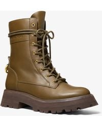 Michael Kors - Caleb Leather Combat Boot - Lyst