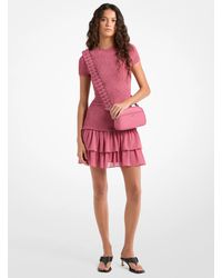 MICHAEL Michael Kors - Mk Smocked Georgette Ruffle Mini Dress - Lyst