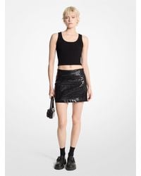 Michael Kors - Crocodile Embossed Mini Skirt - Lyst