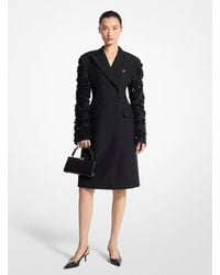 Michael Kors - Mk Wool Blend Gabardine Double-Breasted Carved Jacket - Lyst