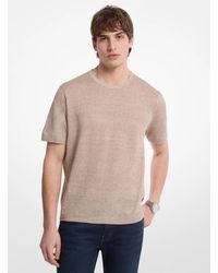 Michael Kors - Mk Linen And Cotton T-Shirt - Lyst