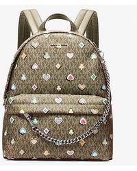 Michael Kors - Slater Medium Printed Signature Logo Backpack - Lyst