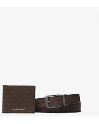 Michael Kors - Signature Logo Billfold Wallet And Belt Gift Set - Lyst