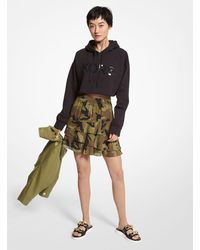 Michael Kors Camouflage Silk Georgette Jumpsuit in Green | Lyst