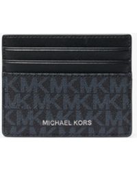 Michael Kors - Mk Porta Carte Di Credito Greyson Grande Con Logo - Lyst