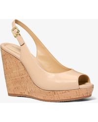 MICHAEL Michael Kors - Mk Rosie Patent Leather Wedge Sandal - Lyst