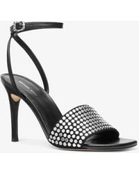 MICHAEL Michael Kors - Mk Elyse Studded Leather Sandal - Lyst