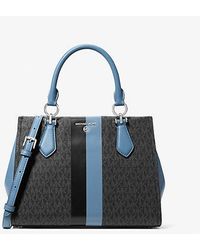 Michael Kors - Marilyn Medium Signature Logo Stripe Satchel - Lyst