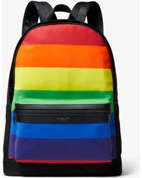 Michael Kors Kent Rainbow Stripe Nylon Backpack - Black