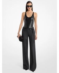 Michael Kors - Michael Kors Camilla Wool Denim Wide-Leg Trousers - Lyst