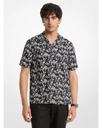 Michael Kors - Mk Floral Print Linen Camp Shirt - Lyst