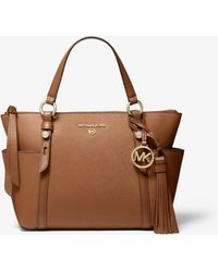 sullivan large saffiano leather top zip tote bag