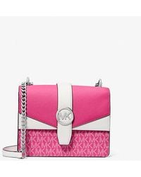 Michael Kors - Greenwich Small Color-Block Signature Logo Crossbody Bag - Lyst