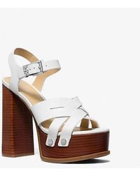 Michael Kors - Nora Leather Platform Sandal - Lyst