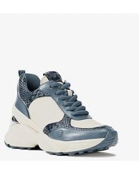 Michael Kors - Katrina Mixed-Media Wedge Trainer - Lyst