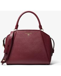 michael michael kors cleo small saffiano leather satchel