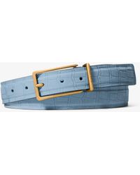MICHAEL Michael Kors - Mk Crocodile Embossed Leather Belt - Lyst