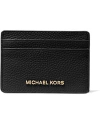 Michael Kors - Mk Pebbled Leather Card Case - Lyst