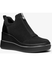 MICHAEL Michael Kors - Michael Kors Emmy Stretch Knit Zip Wedge Trainer - Lyst