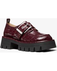 MICHAEL Michael Kors - Mk Colby Crocodile Embossed Leather Loafer - Lyst