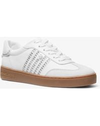 MICHAEL Michael Kors - Mk Scotty Embellished Leather Trainers - Lyst