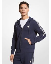 Michael Kors Ombré Logo Cotton Blend Zip-up Hoodie in Midnight gym and workout clothes Hoodies for Men Mens Clothing Activewear Blue 