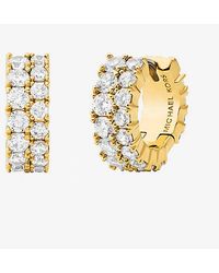 Michael Kors - Double Pavé Huggie Earrings - Lyst