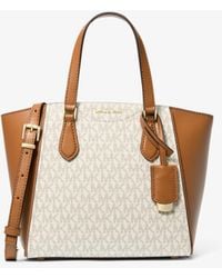 MICHAEL Michael Kors - Taryn Small Signature Logo And Leather Convertible Crossbody Bag - Lyst